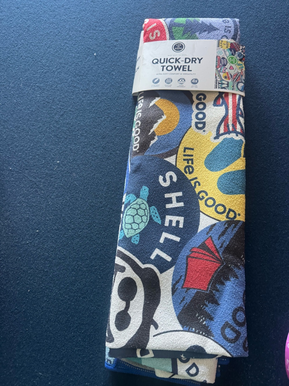 LIFE IS GOOD quick dry towel /micro terry/ ultra light/moisture wicking/unisex😎